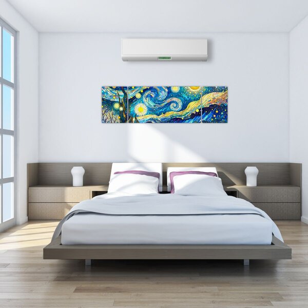 Obraz - Mozaika hvězdné noci (170x50 cm)