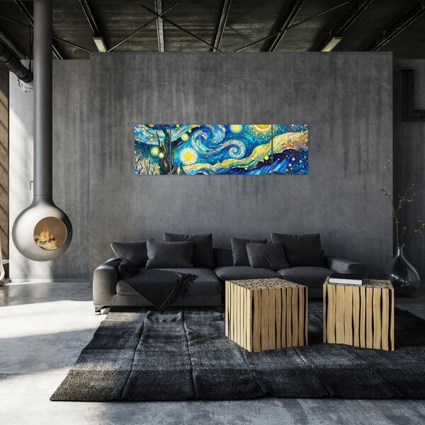 Obraz - Mozaika hvězdné noci (170x50 cm)