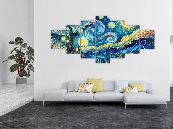 Obraz - Mozaika hvězdné noci (210x100 cm)