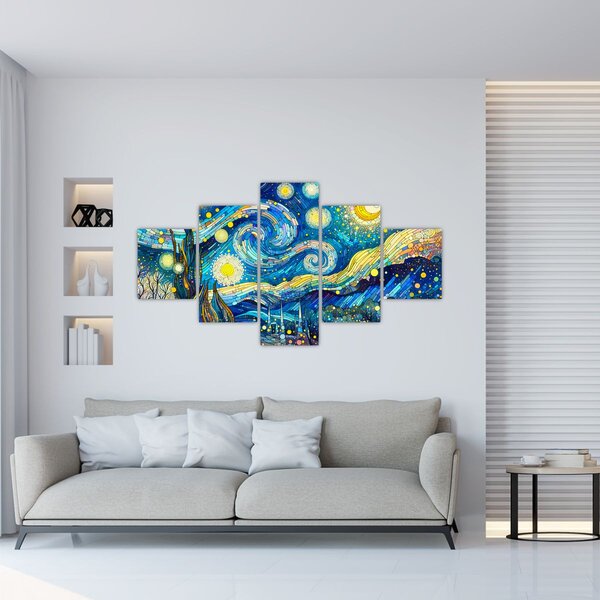 Obraz - Mozaika hvězdné noci (125x70 cm)