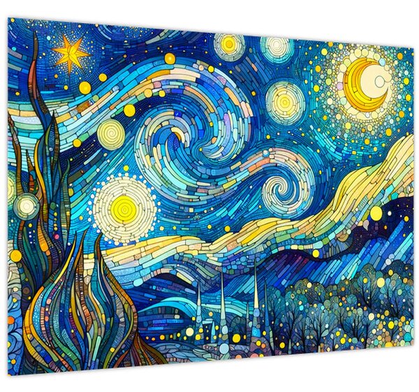 Obraz - Mozaika hvězdné noci (70x50 cm)