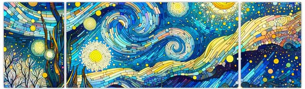 Obraz - Mozaika hvězdné noci (170x50 cm)