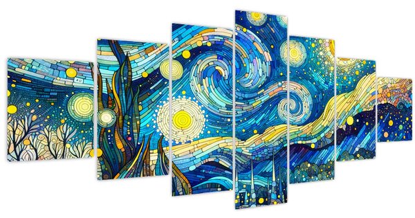 Obraz - Mozaika hvězdné noci (210x100 cm)