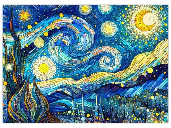 Obraz - Mozaika hvězdné noci (70x50 cm)