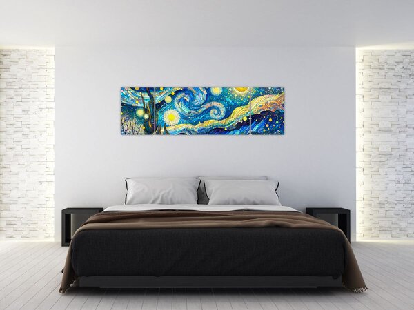 Obraz - Mozaika hvězdné noci (170x50 cm)