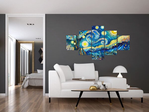 Obraz - Mozaika hvězdné noci (125x70 cm)