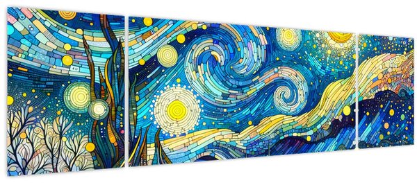 Obraz - Mozaika hvězdné noci (170x50 cm)