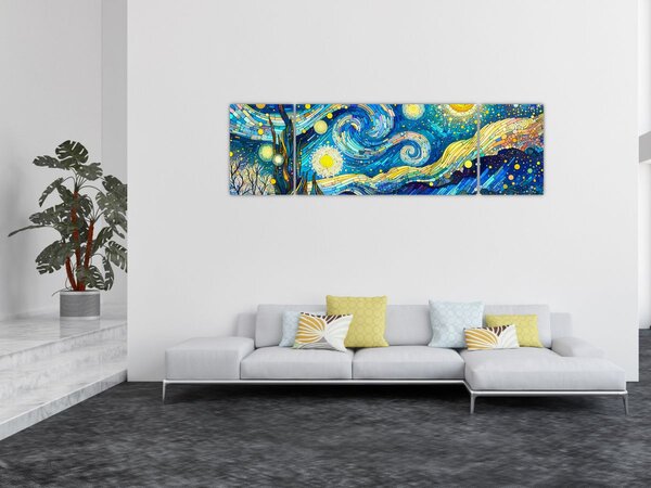 Obraz - Mozaika hvězdné noci (170x50 cm)