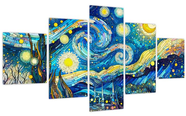 Obraz - Mozaika hvězdné noci (125x70 cm)