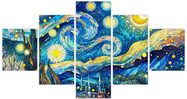 Obraz - Mozaika hvězdné noci (125x70 cm)