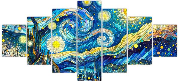 Obraz - Mozaika hvězdné noci (210x100 cm)