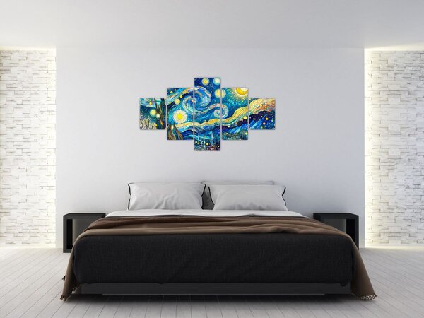 Obraz - Mozaika hvězdné noci (125x70 cm)