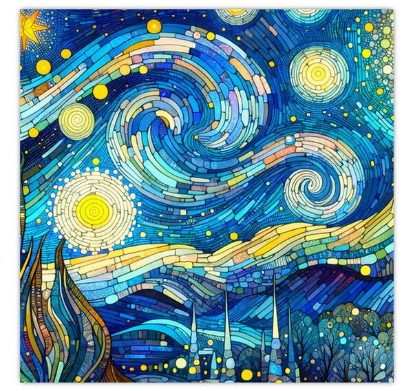 Obraz - Mozaika hvězdné noci (30x30 cm)