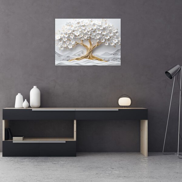 Obraz - 3D elegantní strom života plný květů (70x50 cm)