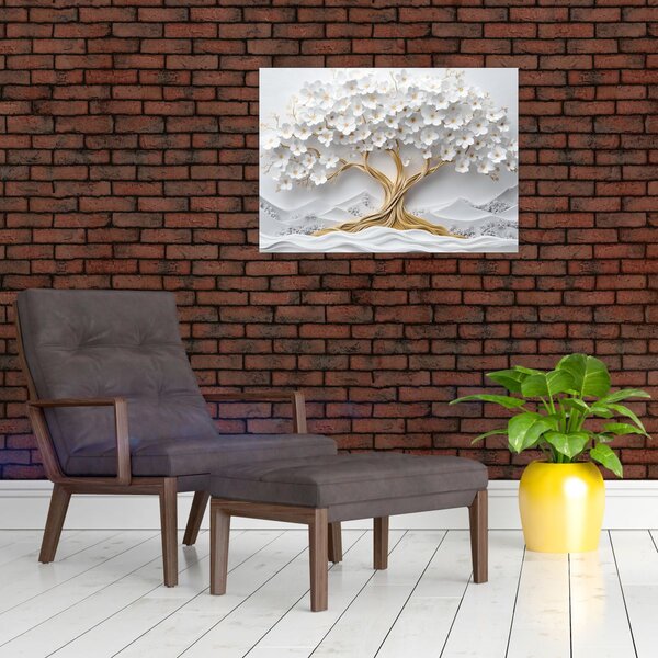 Obraz - 3D elegantní strom života plný květů (70x50 cm)