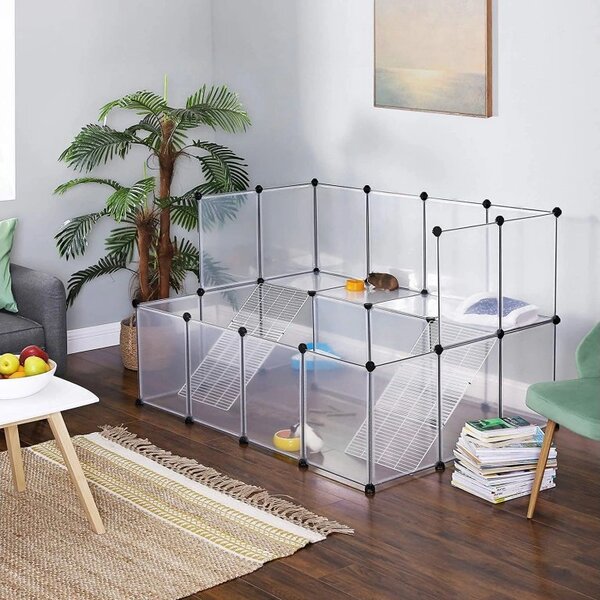 SONGMICS Ohrádka pro drobná zvířata Femino 143x108 cm čirá