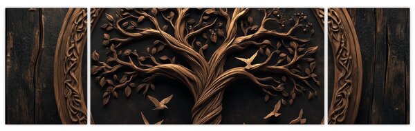 Obraz - Dřevěný strom života (170x50 cm)