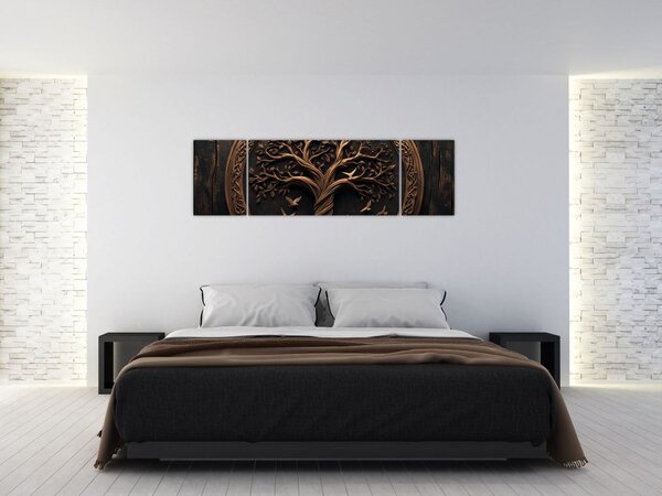 Obraz - Dřevěný strom života (170x50 cm)