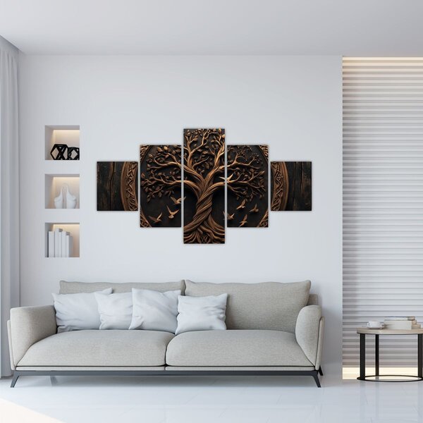 Obraz - Dřevěný strom života (125x70 cm)