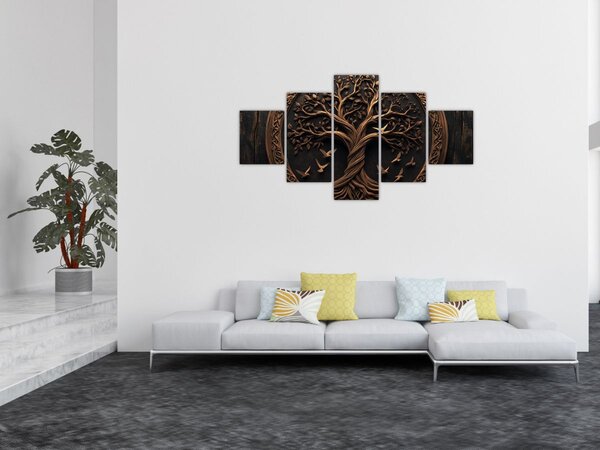 Obraz - Dřevěný strom života (125x70 cm)