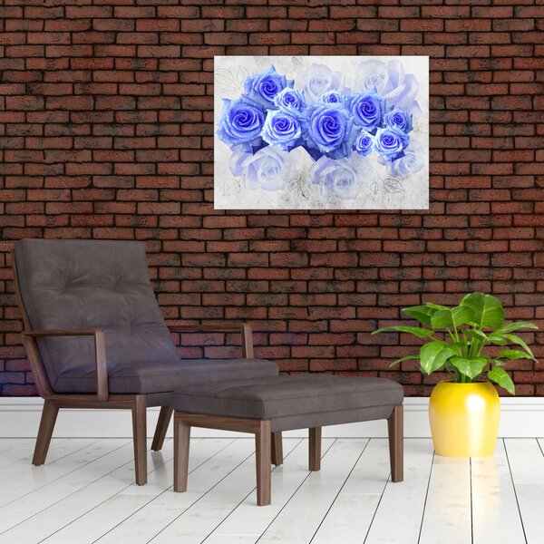Obraz - Modré růže (70x50 cm)