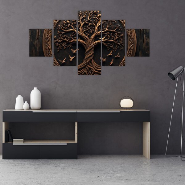 Obraz - Dřevěný strom života (125x70 cm)