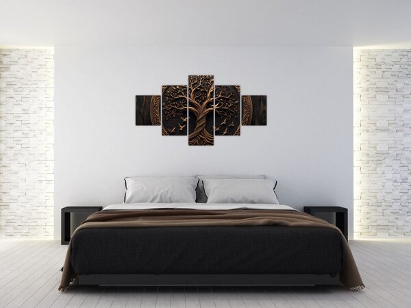 Obraz - Dřevěný strom života (125x70 cm)