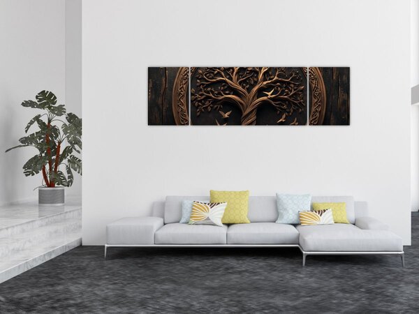 Obraz - Dřevěný strom života (170x50 cm)