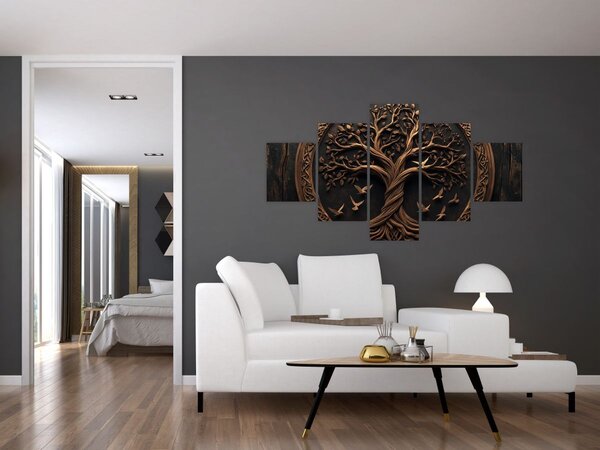 Obraz - Dřevěný strom života (125x70 cm)