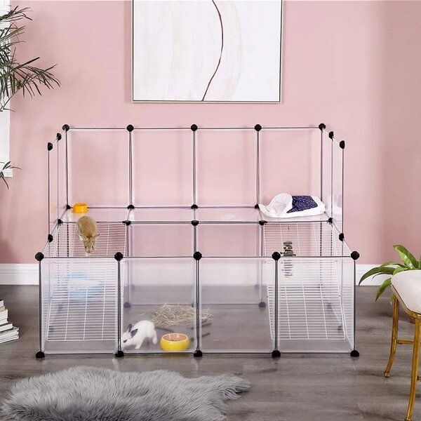 SONGMICS Ohrádka pro drobná zvířata Femino 143x108 cm čirá