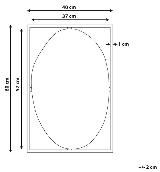 Zrcadlo NIBELLE 40 cm 60 cm Kov Černá