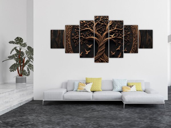 Obraz - Dřevěný strom života (210x100 cm)
