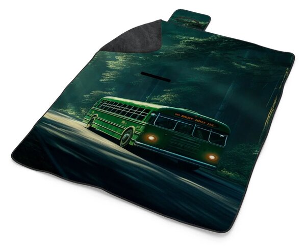 Sablio Plážová deka Zelený autobus v lese: 200x140 cm