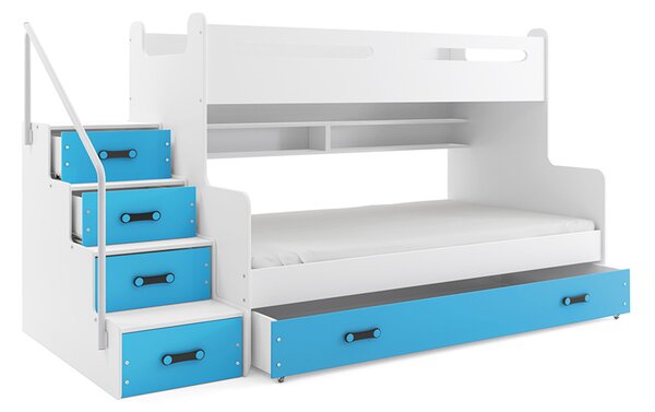 Dětská patrová postel MAX III s úložným prostorem 80x200 cm - bílá Bílá