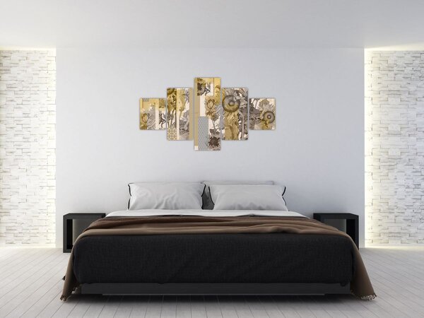 Obraz - Koláž se slunečnicemi (125x70 cm)