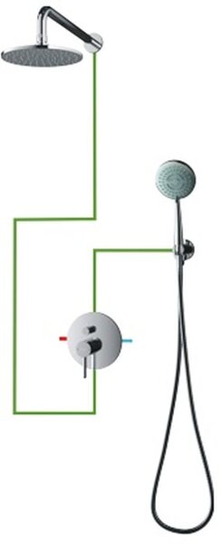 Omnires Sys sprchová sada pod omítku s dešťovou sprchou chrom SYSY21CR