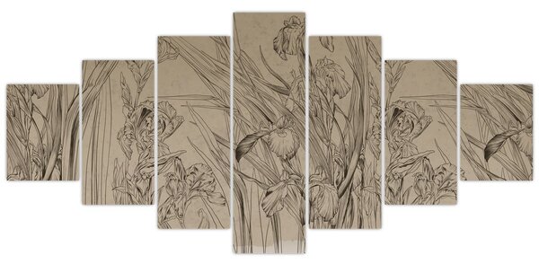 Obraz - Obrysy rostlin (210x100 cm)