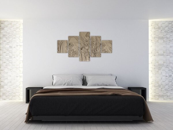 Obraz - Obrysy rostlin (125x70 cm)