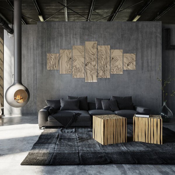 Obraz - Obrysy rostlin (210x100 cm)