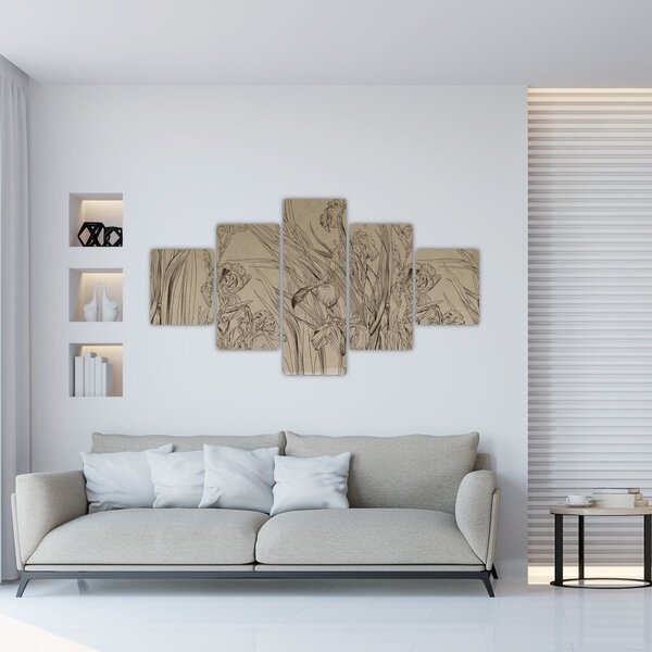 Obraz - Obrysy rostlin (125x70 cm)