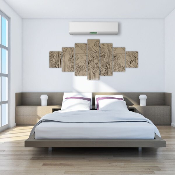 Obraz - Obrysy rostlin (210x100 cm)