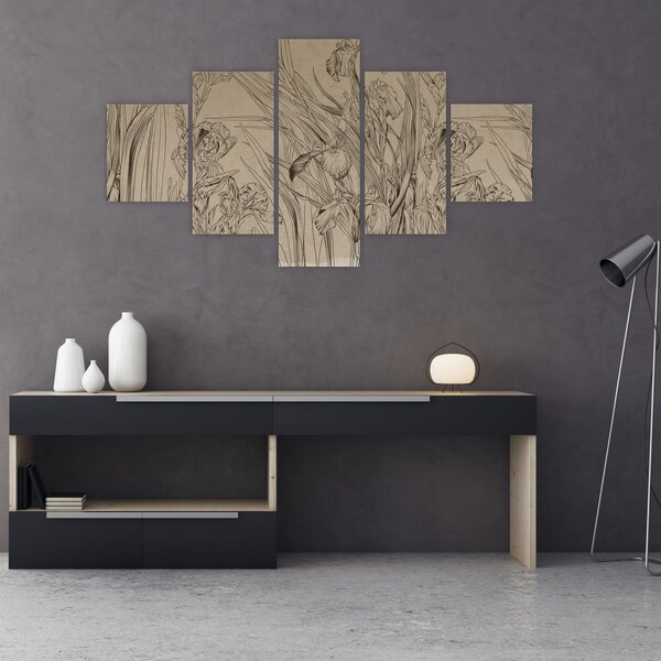 Obraz - Obrysy rostlin (125x70 cm)