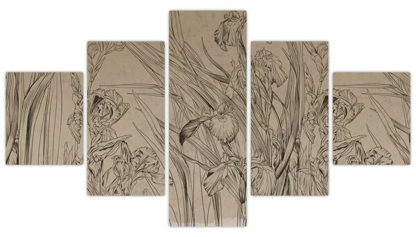 Obraz - Obrysy rostlin (125x70 cm)