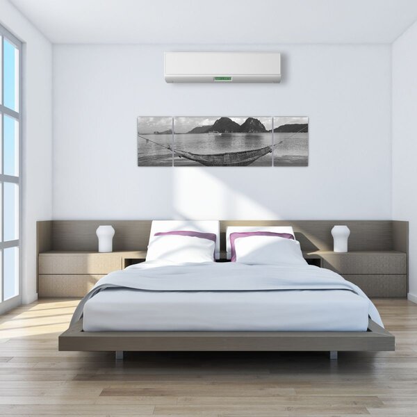 Obraz - Houpací síť na pláži (170x50 cm)