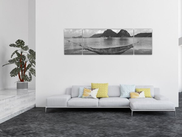 Obraz - Houpací síť na pláži (170x50 cm)