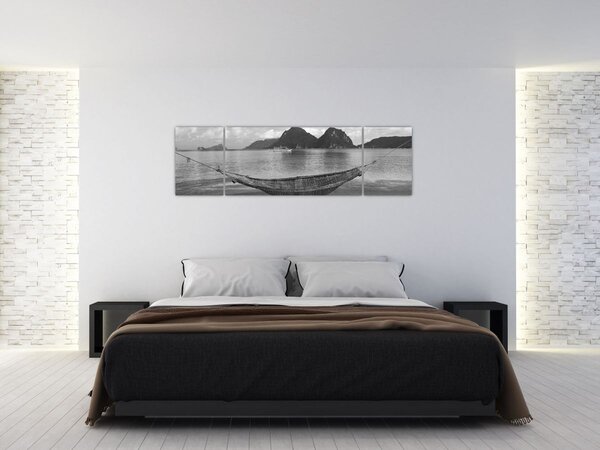 Obraz - Houpací síť na pláži (170x50 cm)