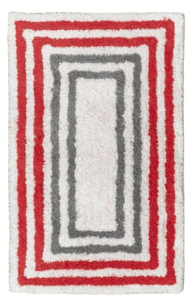 Koupelnový kobereček QUADRO lososový / šedý