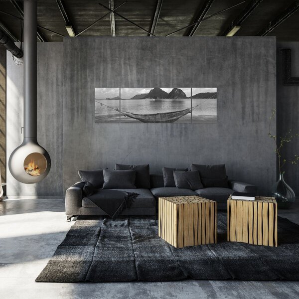 Obraz - Houpací síť na pláži (170x50 cm)