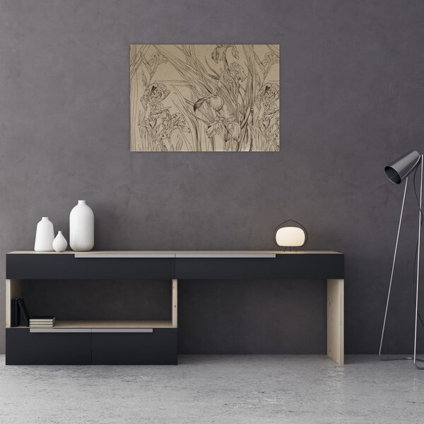 Obraz - Obrysy rostlin (70x50 cm)