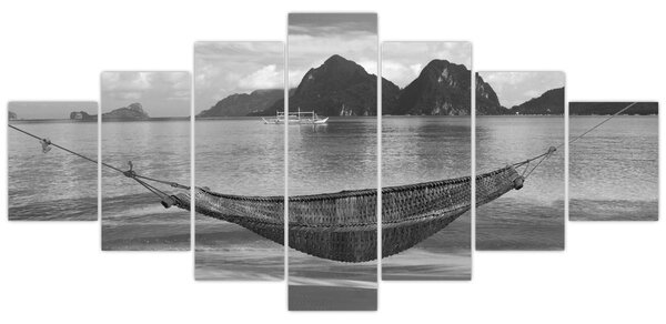Obraz - Houpací síť na pláži (210x100 cm)